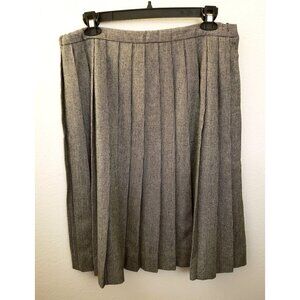 Vintage Evan Picone Wool Blend* Plaid Pleated  A-Line Midi Skirt Size L* EUC